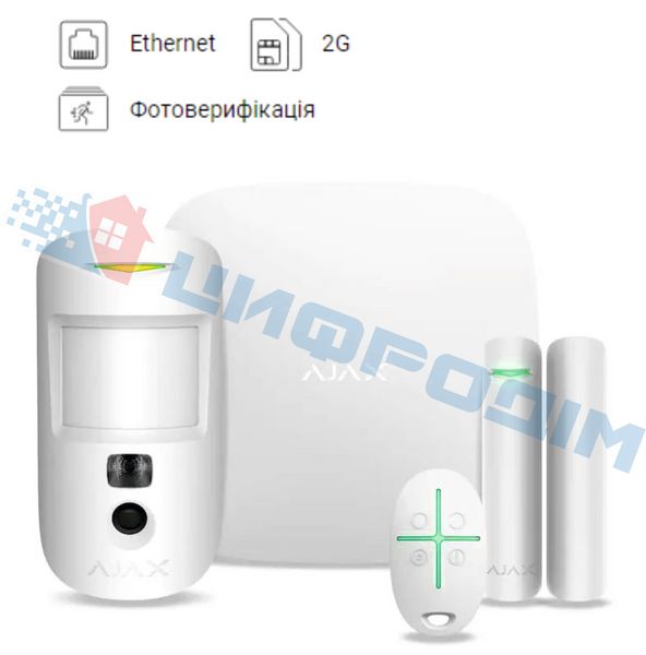 Комплект охранной сигнализации Ajax StarterKit Cam White 99-00006340 фото