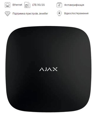 Безконтактна інтелектуальна централь Ajax Hub 2 (4G) Black 99-00008835 фото